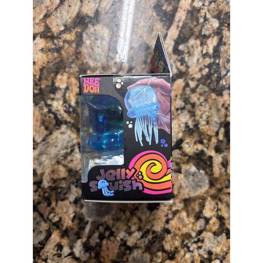 NeeDoh Blue JELLY SQUISH Sparkle Jellyfish Squishy Nee Doh 100% Authentic - Picture 2 of 5